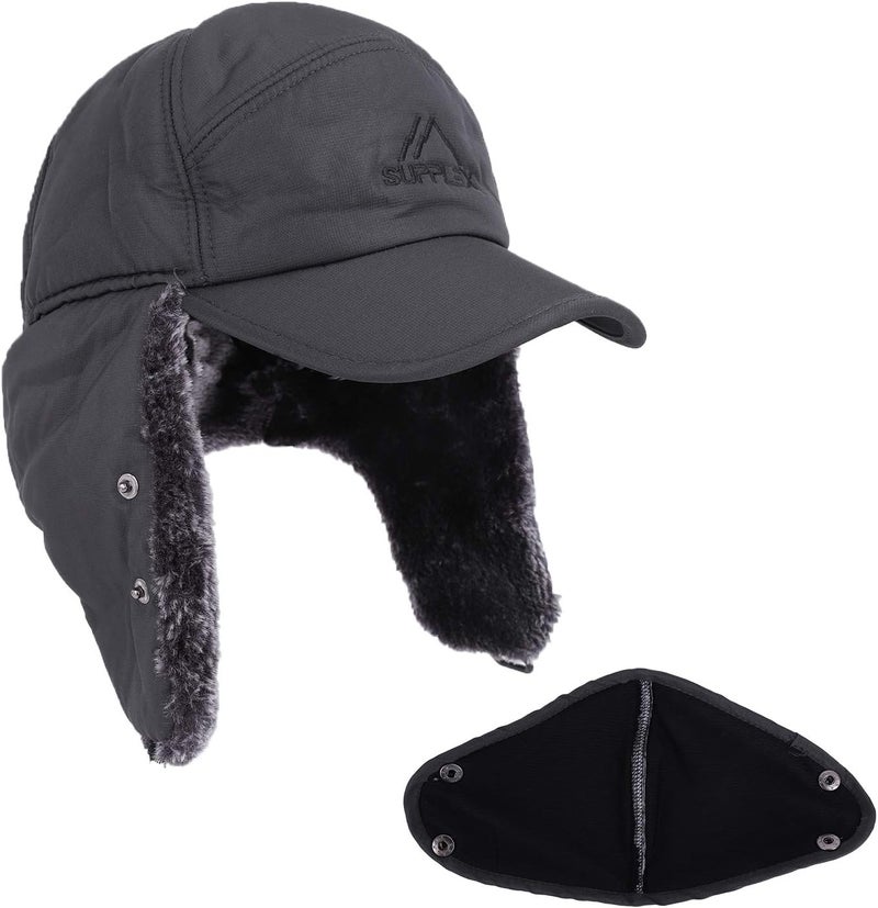Holiberty Mens Winter Thermal Trapper Hat Russian Ushanka Ski Hunting Dad Cap Ear Flaps Motorcycle Cycling Mask Women Warm Fur Snow Hat - Image 3
